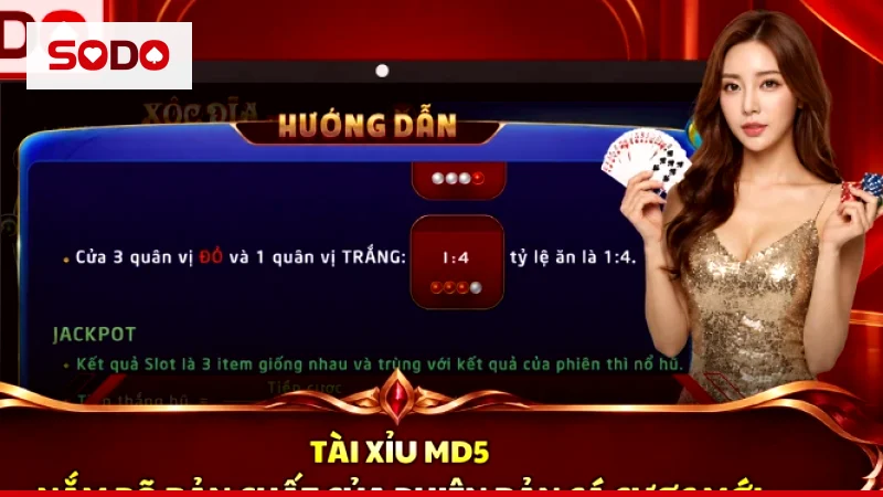 Ba viên xúc xắc trên bàn sicbo trực tuyến với các ô tài xỉu, tổng điểm và bộ ba
